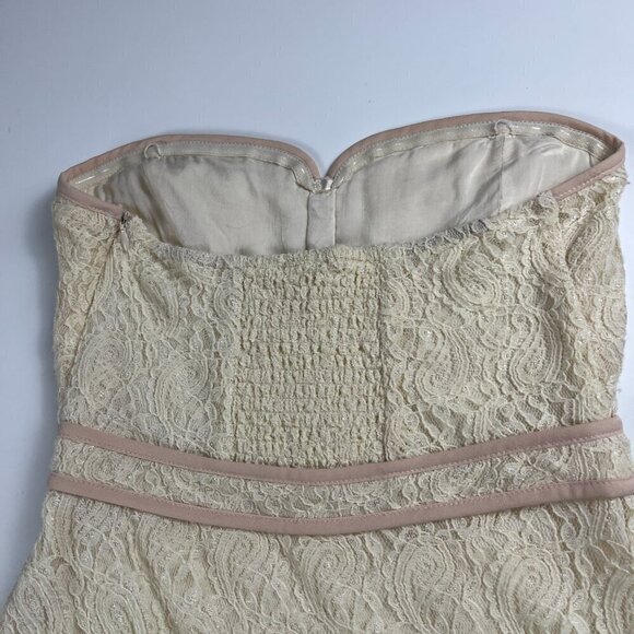 Pins and Needles strapless mini dress  lace cream size M - Picture 5 of 10